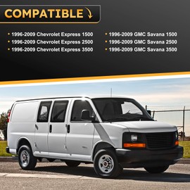 X4XZ 3PCS Exterior Door Handle Set Front Left & Right & Rear Right Side Compatible with 1996-2009 Chevy Express GMC Savana 1500 2500 3500 Van Replaces# 79320, 79321, 83373