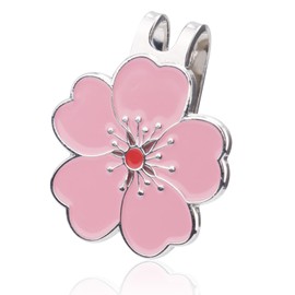 lasuroa Magnetic Golf Ball Marker Hat Clip, Flower Shaped Cap Clip Magnet Golf for Putting Green Accessories for Men & Women Ideal for Bags Hats Visors and Gifts (Pink)