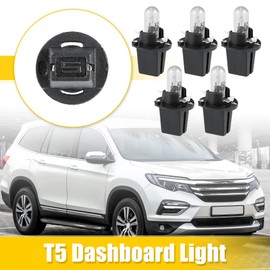 X AUTOHAUX 5pcs DC 12V 1.2W T5 Dashboard Light Blub Yellow for Car Internal with Twist Socket