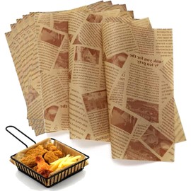 Papel Encerado para Alimentos, 100 Hojas Grado Alimenticio, Impermeable y Absorbe la Grasa, Envoltura de Alimentos, Inodoro, Apto para Comida Rápida y Aperitivos (Amarillo)