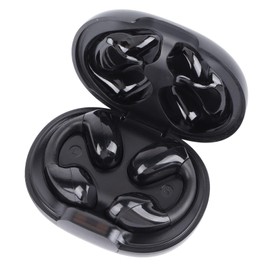 Clip On Bluetooth 5.3 Earphone, Open Ear Headphones Suppport Touch Control, HiFi Stereo Bone Conduction Earbuds for Outdoor Sports, Running, Cycling, Hiking, Black (Black)