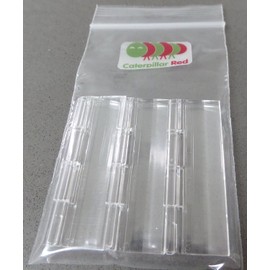 Pack of 3 Transparent Clear Plastic Acrylic 64mm Continuous Piano Hinge Hinges