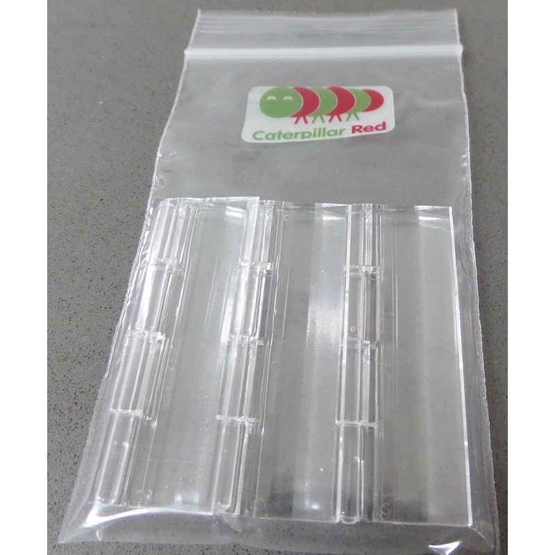 Pack of 3 Transparent Clear Plastic Acrylic 64mm Continuous Piano