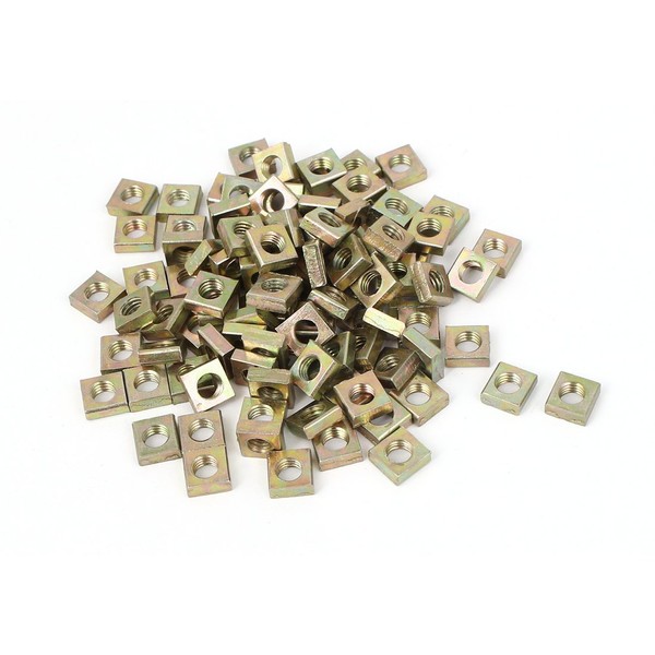 IIVVERR M5x8x3mm Yellow Zinc Plated Square Machine Screw Nuts Fastener