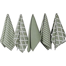 Penguin HomeÂ® Premium 100% Pure Cotton Sage Tea Towel for Kitchen | Set of 5 Kitchen Towels | Soft & Durable Kitchen Cloths Towel Set | Machine Washable Dish Cloths, T Towels, Dish Towel,65 x 45cm