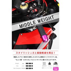 POSH FAITH 032699-32-10 Motorcycle Accessories, Handlebar End, Middle Weight Bar End, Genuine Yamaha Handle, M6 Type, YZF-R25, Others, Pink