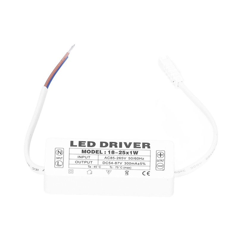 18‑25X1W LED Driver Constant Current 300mA Input AC85‑265V Output 54‑87VDC