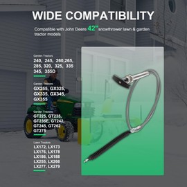 AM126215 For Snow Blower Spout Chute Control Cable Fit for 42" Snowthrower Cable 320 335 345 355D GX LX GT 240 245 260 265 285