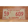 1980 ALABAMA License Plate Heart of Dixie antique vintage auto