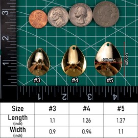 Dr.Fish 30pcs Fishing Spinner Blade Colorado Kit Gold Spoon Spinner Bait Making DIY Parts Accessories Supplies Assortment Freshwater Saltwater Walleye Rig Inline #5