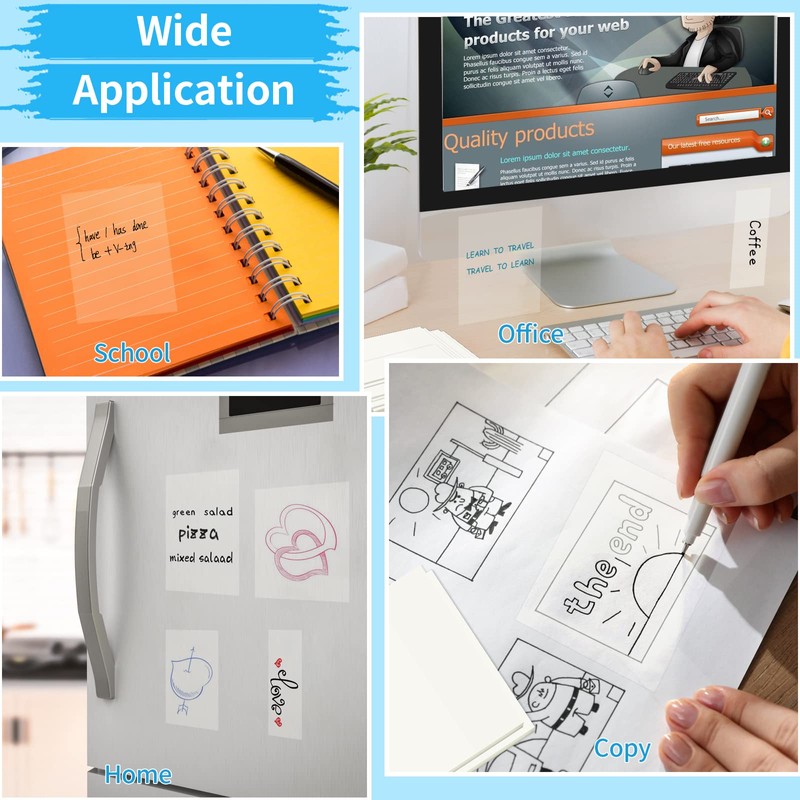 Transparent Sticky Notes, Waterproof, Clear Sticky Notes, Rewritable, for School