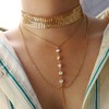 Suyi Gold Necklace for Women Long Crystal Y Neckalce Layered