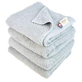 Nichisen Shoko Imabari Towel, Antibacterial, Odor Resistant, Imabari Certified, Mscolor (Gray, Set of 4 Face Towels)