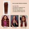 Red Brown 4x4 Closure 33# Straight Invisible Transparent Lace Closure