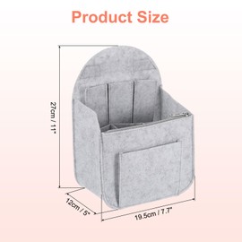 uxcell Purse Organizer Insert, Portable Felt Organizer Bags with Metal Zipper Multiple Compartments Purse Liner for Backpack Rucksack Handbag Shoulder Bag (7.7" x 5" x 11", Light Grey)