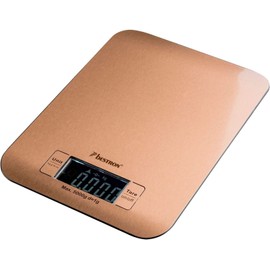 Bestron Digital Kitchen Scales with LCD Display, Load Capacity 5 kg, Precision to 1 g, Copper