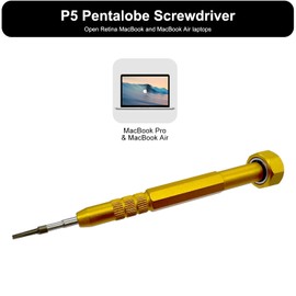 Pentalobe Screwdriver P5 1.2mm, Precision Screwdriver Compatible with Laptop, Magnetic, Lightweight, Star Head, S2 Steel, Free-Spinning Top, Anti Slip Grip