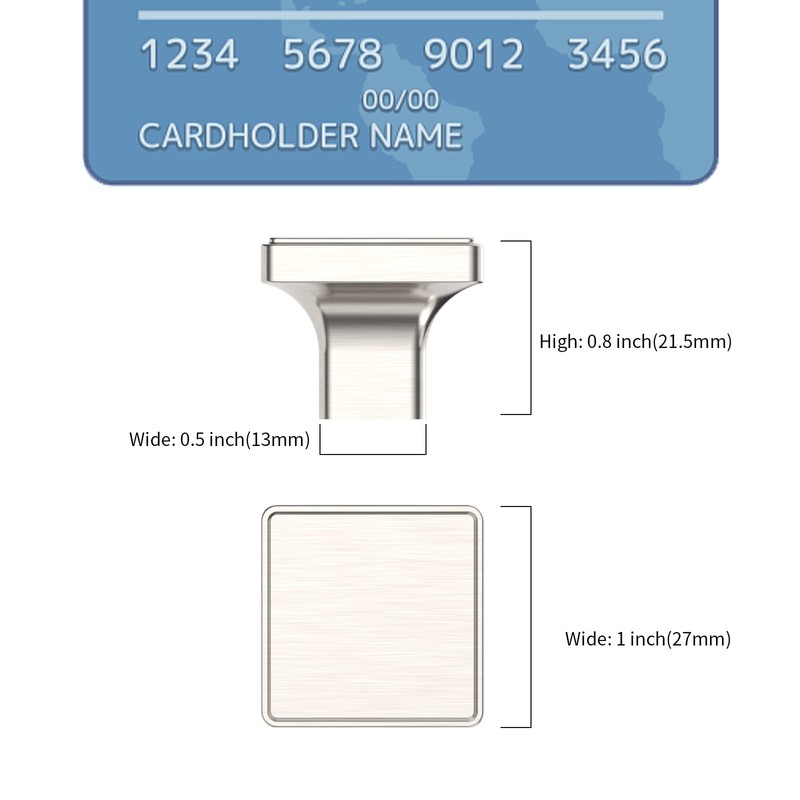 Amerdeco Pack of 10 Furniture Knobs, Cupboard Knobs, Brushed Nickel