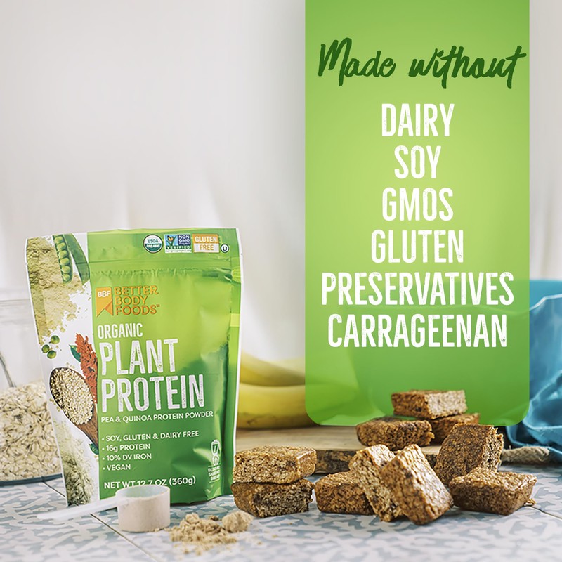 BetterBody Foods Organic Plant Based Protein Powder, 16g of Protein