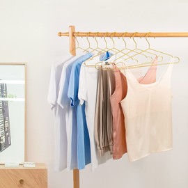 Nature Smile 45CM Heavy Duty Metal Hangers, Space Saving Suit Hangers, Metal Clothes Hangers, Coat Hanger, Standard Suit Hangers Ideal for Everyday Use, 10 Pack, Gold