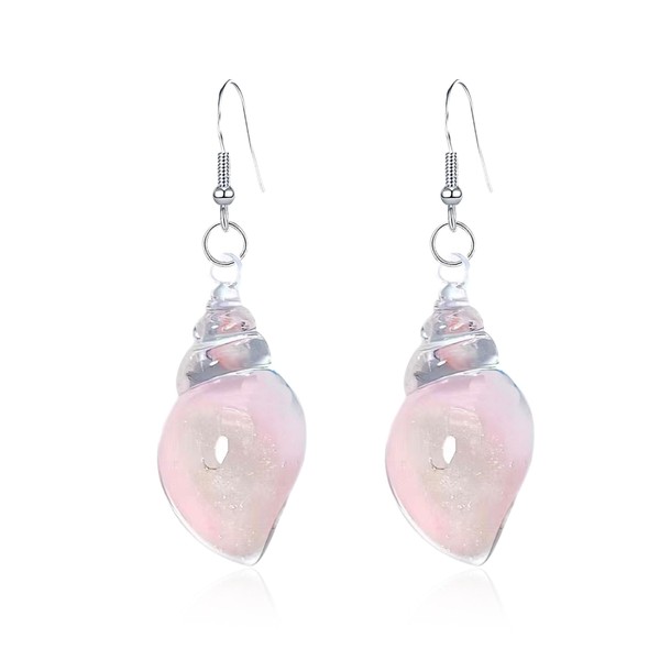 QIAOLEHUI Bohemian Hawaii Seashell Earrings Resin Seashell Drop Dangle Earrings