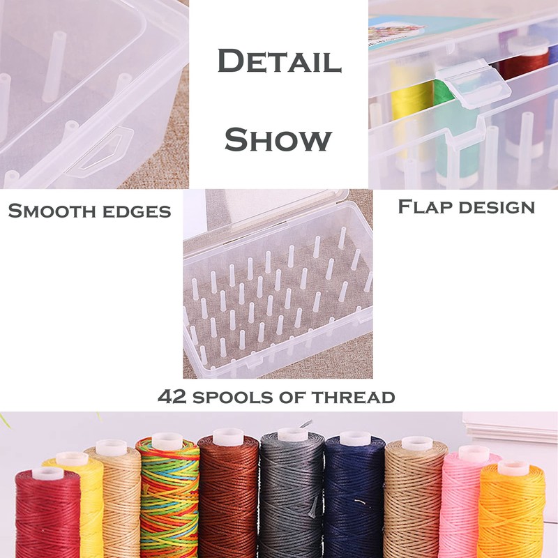 TogtherKings Sewing Thread Box, 2 Pieces Sewing Thread Storage, Embroidery