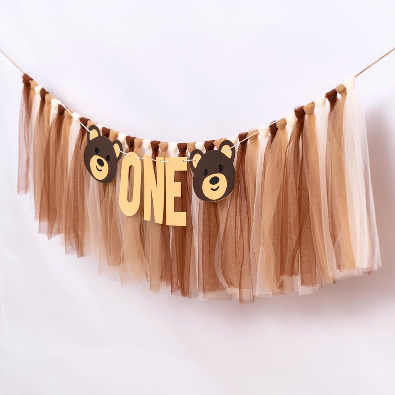 Raoformi Bear First Birthday High Chair Banner