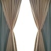 HappyHome Curtain Tassels Magnetic Wooden Ring Tiebacks Backs Left and