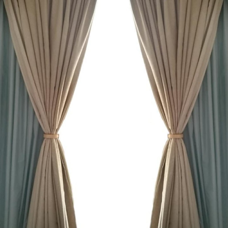 HappyHome Curtain Tassels Magnetic Wooden Ring Tiebacks Backs Left and