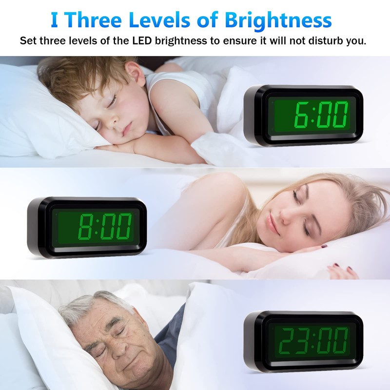 Timegyro Digital Alarm Clock Battery Operated with LED Display for