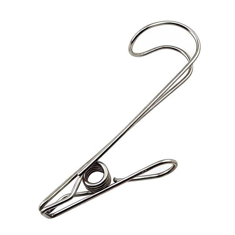 YTgilo 10PCS Stainless Steel Short Tail Hook Clips Multifunctional Strong