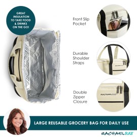 Rachael Ray Insulated Thermal Canvas Tote, Ivory