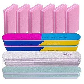 Juego de Lima de Uñas y Pulidor (Paquete de 16), Kit de Lima de Uñas Profesional Limas de Uñas y Pulidores Suministros de Manicura Lima Pulidor para U