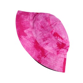 Tie Dye Bucket Hat Reversible Cotton Multicolored Fisherman Cap Packable Sun Hat Hot Pink