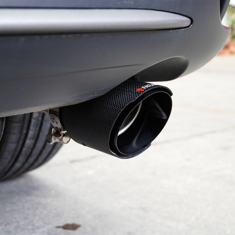 FAIZJUNBEN carbon fiber exhaust tip intake 2.5 inch outlet 3.5