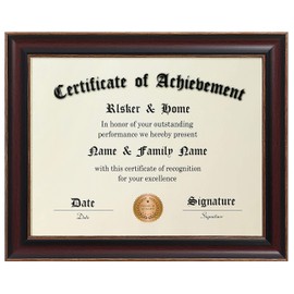 ELSKER&HOME 8.5x11 Certificate Frame - Classic Cherry Wood Color - 2.0 mm Panels - Only 8.5x11 Inch Without Mat - for Document/Photo (1 Pack)