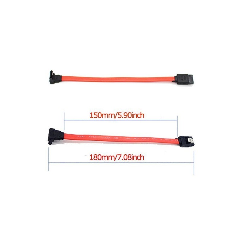 Security-01 2-Pack Red 90 Degree Right-Angle 6.0 Gbps SATA III