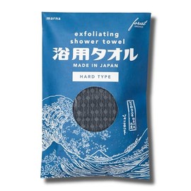 forest Originals Toalla Exfoliante Corporal Dura Marna (27 x 100 cm / 10.6 x 39.4 pulg.), Paño de Ducha Japonés, Frote de Limpieza Profunda y Firme, Nylon Resistente de Secado Rápido, Azul Profundo