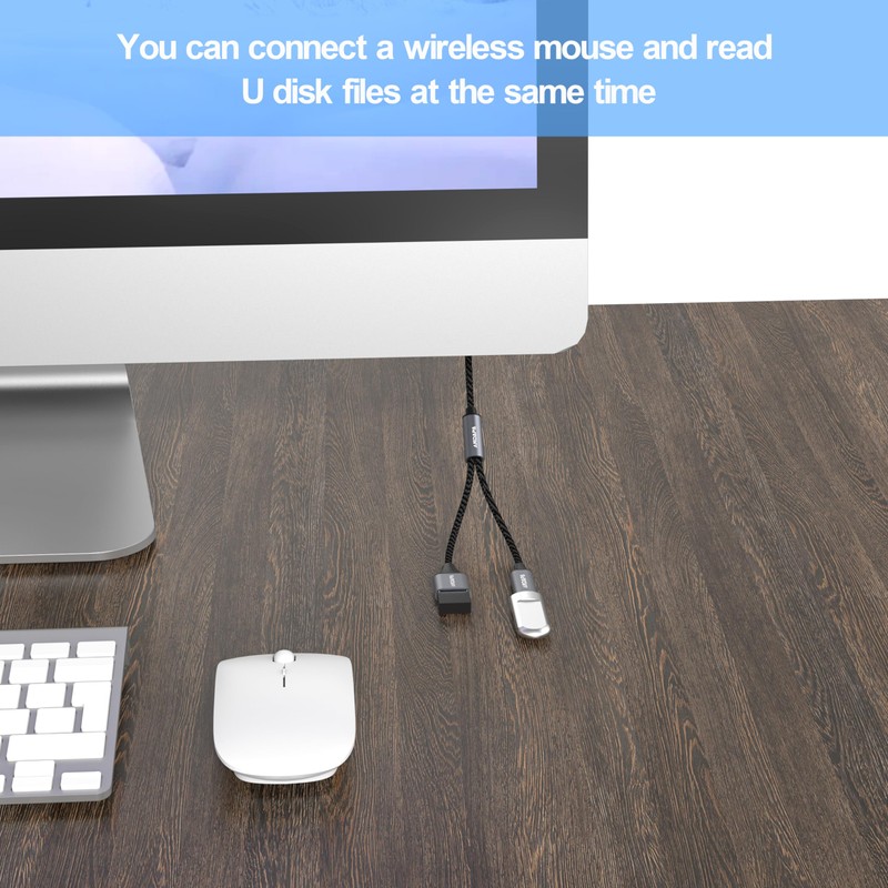 ANDAPA Adaptador USB C a Dual USB, Divisor USB C