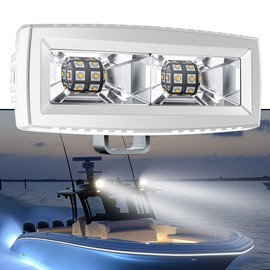 EK ENNOKING Marine LED Light Bar 5 Inch Flood Beams 40W White Led Pod Work Light Driving Fog Lamp for Boat Deck Dock Yacht Pickup Off Road Truck Motorcycle ATV UTV 9-24V IP68 Waterproof