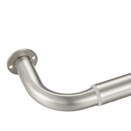 Room Darkening Curtain Rod, Wrap Around Design, Extra-Thick 1-Inch Diameter Single Drapery Rod, Extendable Metal Rod Set for the Blackout Curtains and Sheer (Satin Nickel, 84-120")