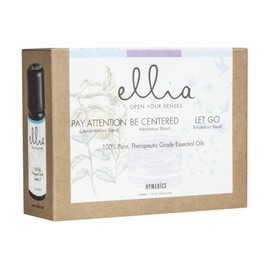 Ellia Essential Oil Set, Calm and Concentration, Including Signature Blends of Pay Attention, Be Centered, and Let Go. 3 Pack Essential Oil Kit, 10ml Each, by Homedics