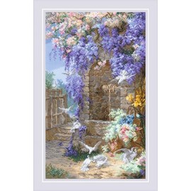 RIOLIS - Spring After E. Bidou 2279, Floral Cross Stitch Kits 11¾"x19¾, Cross Stitch Kits for Beginners & Advanced, Crossstitching Kits Adult, Counted Stitching Kits, Embroidery Kit