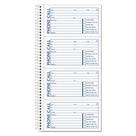 TOPS Phone Message Forms Book, Carbonless Duplicate, 2.75 x 5 Inches, 400 Sets per Book (4003)