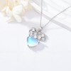 925 Sterling Silver Moonstone Cubic Zirconia Necklace Pendant Different Pattern