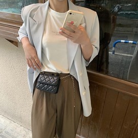 Waist Bag Mini Belt Bag for Women Mini Crossbody Bag Y2k Accessories Belt Purse for Women Fashionable, Black, Large