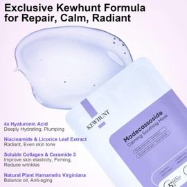 Madecassoside Blemish Repair Sheet Mask – Cica Daily Face Mask | Centella + Niacinamide + Hyaluronic Acid + Panthenol | Calming, Soothing, Hydrating, Glow – Travel Essentials, Mothers Day Gifts 10ea