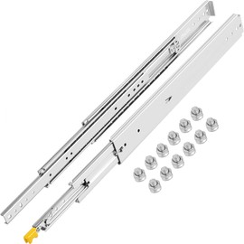 VEVOR Heavy Duty Drawer Slides 18 Inch 500 lb, 1 Pair Full Extension Side Mount Ball Bearing Rails with Dual Lock for Industrial Cabinets Tool Chests and Workbenches