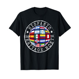 Hispanic Heritage Month Stamp Latino Countries Flags T-Shirt