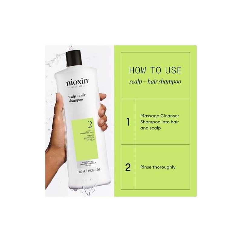 Nioxin Cleanser Shampoo System 2 for Fine Hair with Progressed